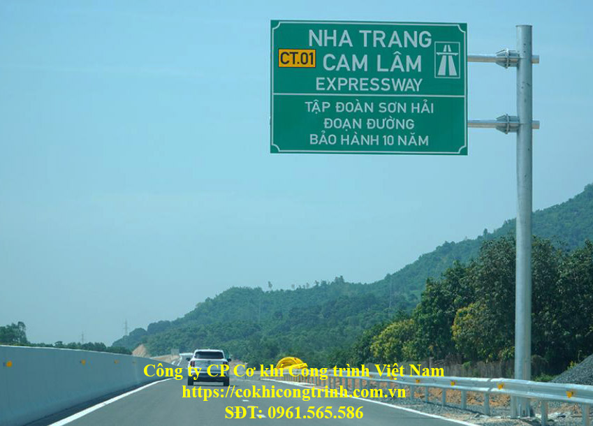 Kích thước biển báo chỉ dẫn đường cao tốc Nha Trang - Cam Lâm